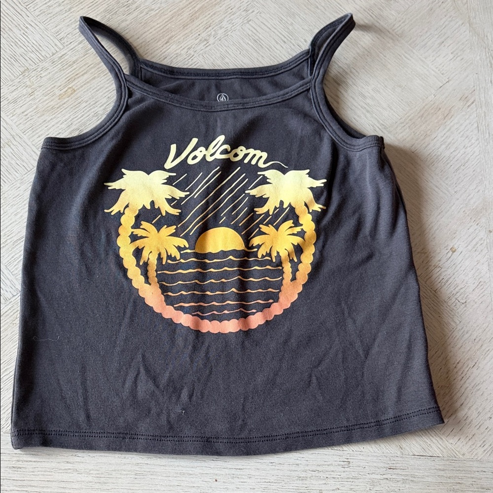 Volcom Charcoal Tank with Tropical Sunset Design